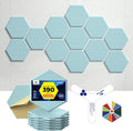Self-Adhesive Acoustic Panels [390 lbs/yd³ Ultra-High Density], 2nd Generation Sound Absorbing Panel, Professional Level Sound Panel, Polyester Soundproof Foam [Size M, Light Sky Blue]