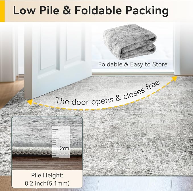 RELEANY Washable Runner 2'x6' Abstract Area Rug - Image 6