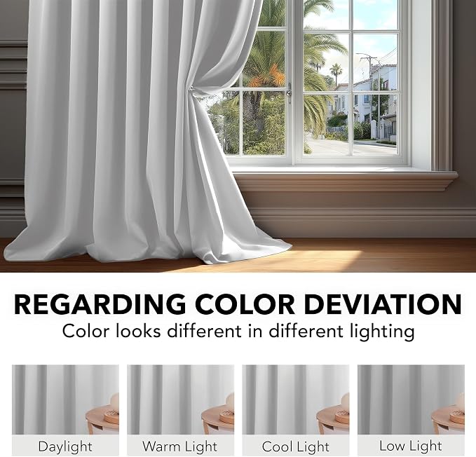 Deconovo Blackout Curtains for Bedroom 108 Inches Long | Back Tab and Rod - Image 6