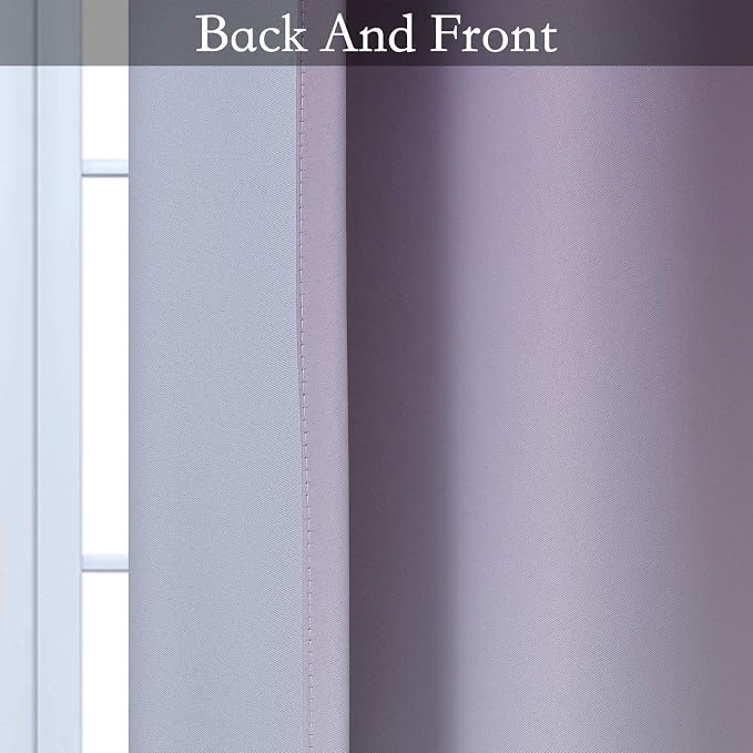 SimpleHome Purple to Grey White Ombre Room Darkening Curtains 72 Inch | Curtains - Image 5