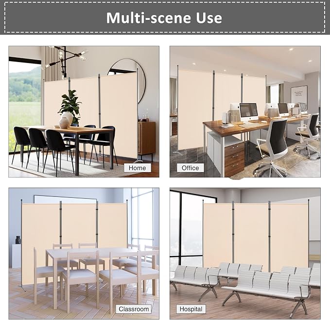 Spurgehom 3 Panel Room Divider Folding Partition Privacy Screens | Freestanding - Image 4