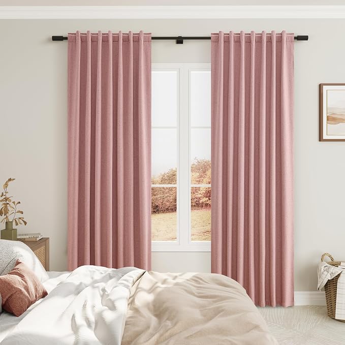 Joywell 100% Blackout Linen Curtains 108 Inch Long - Image 6