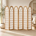 6 Panel Shoji Room Divider Folding Privacy Screen Light Brown | Freestanding by ALeesing