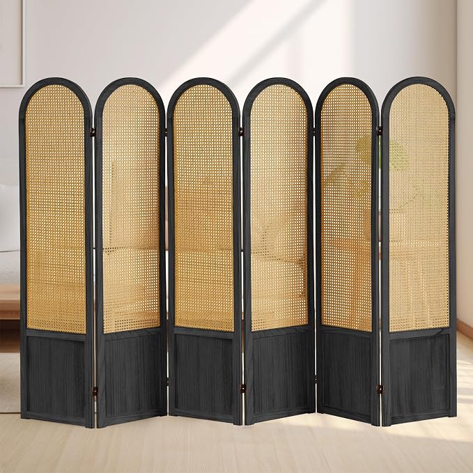 Rattan Room Divider, 6 Panel Folding Room Screen Divider, Foldable Room - Image 7