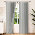 Etherealveil Light Gray Pinch Pleated Blackout Curtains 2 Panels 60"x102" | by Etherealveil