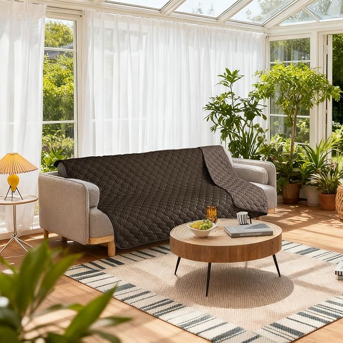 gogobunny 100% Double Sided Waterproof Dog Blanket Soft Pet Bed Cover Reversible Protect Furniture Couch Sofa Car for Puppy Large Dog Cat (Dark Coffee/Light Coffee, 82x102 Inch (Pack of 1))