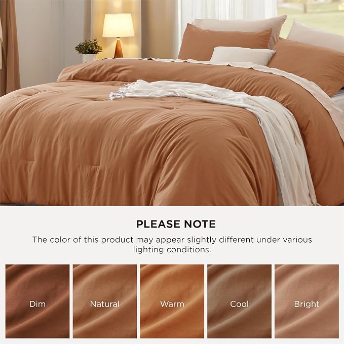 Bedsure King Comforter Set, Pumpkin Soft Prewashed Bedding - Image 7