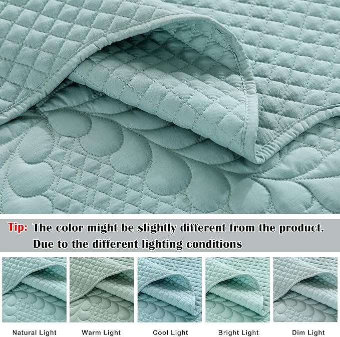 EVENHUG Oversized King Bedspreads California King Quilt Set - Image 8