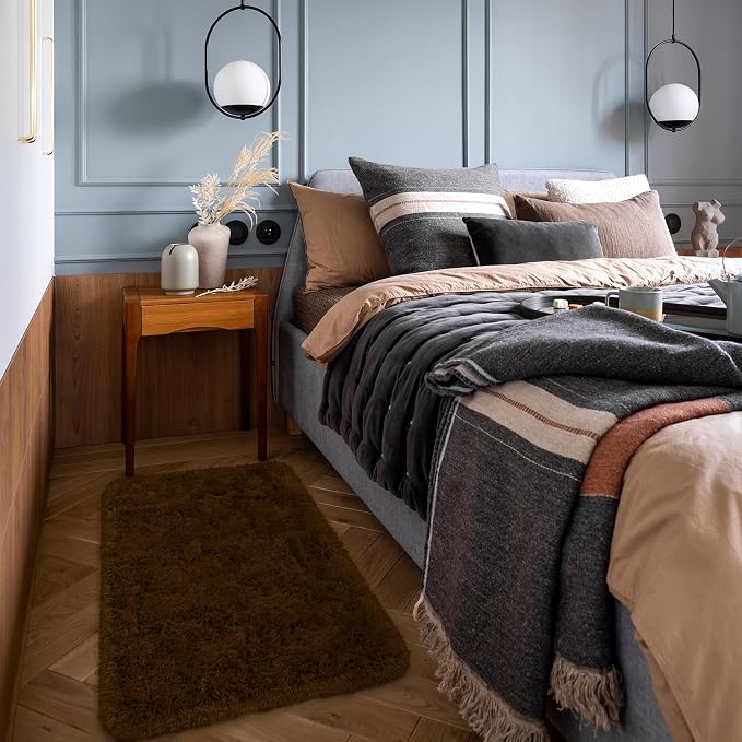 HOMORE Small Rugs for Bedroom 2x3 Feet Brown Rug for Bedside Living Room | Soft by Homore