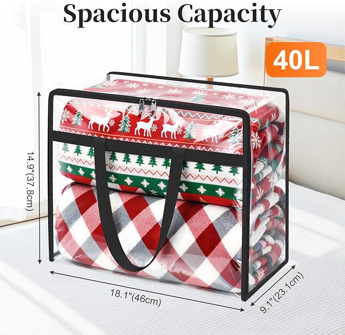 SpaceTrove Clear Storage Bags, foldable waterproof moving bags store comforters - Image 3