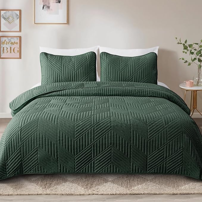 Exclusivo Mezcla Ultrasonic Twin Quilt Bedding Set, Soft Microfiber, Modern - Image 2