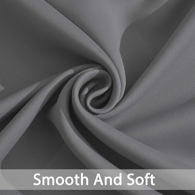 Yakamok Grey Room Darkening Curtains 52x96 inch Gray Grommet-Living Room | 2 - Image 5