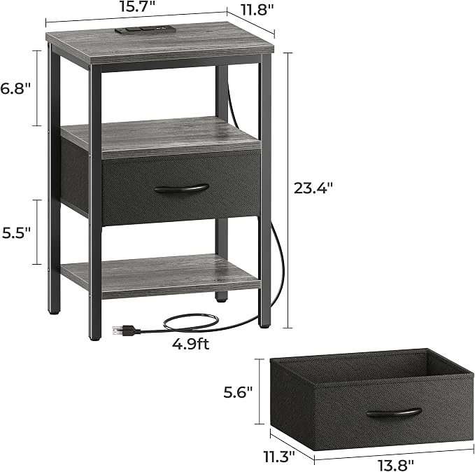 SUPERJARE Nightstand Set of 2 - Image 7