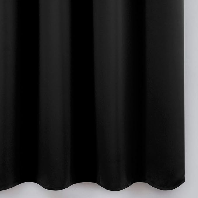 Blackout Curtains 52 x 84 inches Long Black Curtains Set of 2 Panels Thermal - Image 8