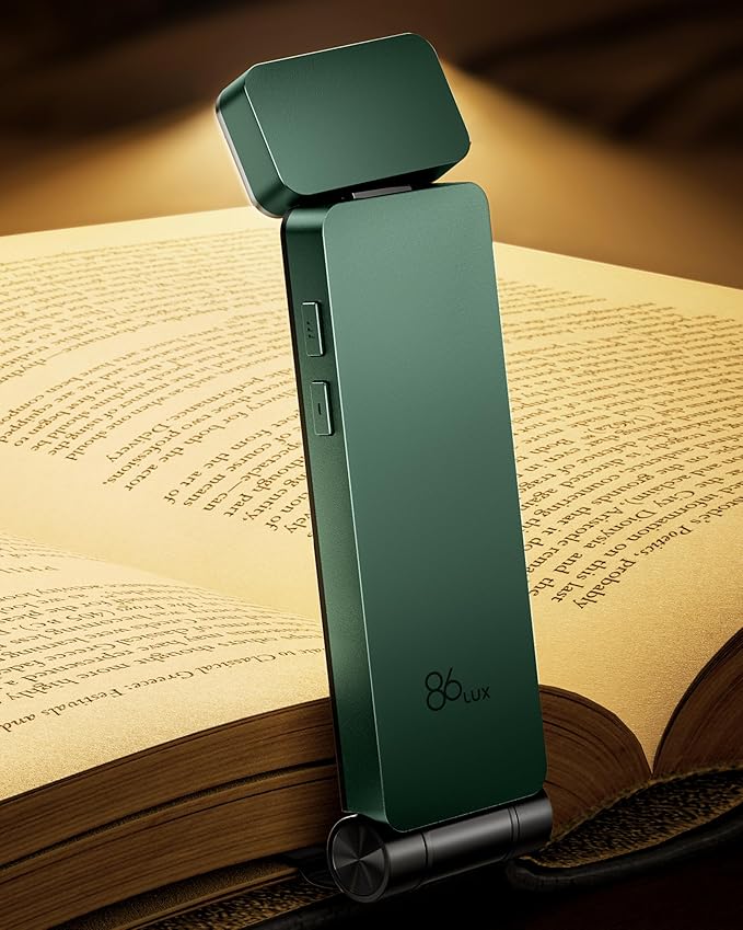 86lux Book Light, Rechargeable Clip-On LED Reading Light by 86Lux