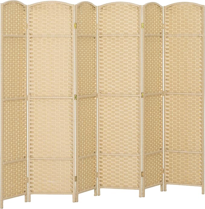HOMCOM Room Divider 6 Panel Folding Privacy Screen 5.6' Tall Charcoal Gray | by HOMCOM