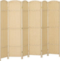 HOMCOM Room Divider 6 Panel Folding Privacy Screen 5.6' Tall Charcoal Gray | by HOMCOM