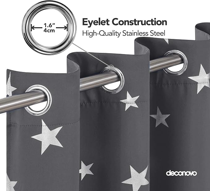 Deconovo Light Grey Blackout Curtains 2 Panel Set - Image 4