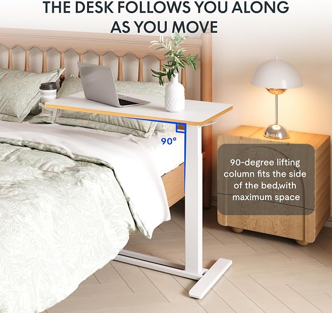 FLEXISPOT H7 32" Pneumatic Height-Adjustable Overbed Table - Image 4