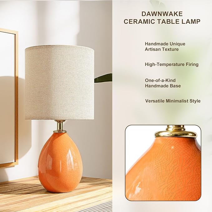 18.5" Table Lamp Set of 2 for Living Room Bedroom, Bedside Lamps for Night - Image 2