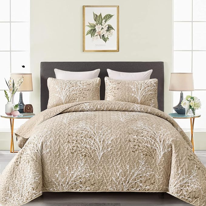 DJY Beige Quilt Set California King Size by HOME