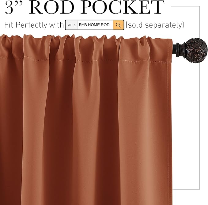 RYB HOME 54 inch Blackout Curtains - Image 2