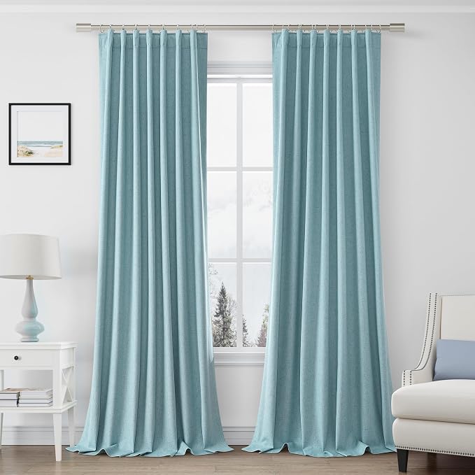 Joywell 100% Blackout Linen Curtains 102 Inch Long by Joywell