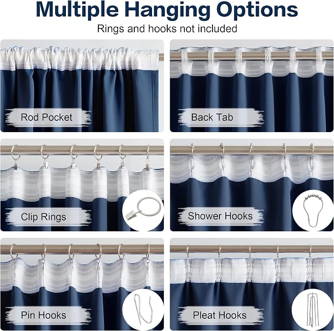 Extra Long Blackout Curtains Thermal Insulated Blackout Drapes Window Treatment - Image 3