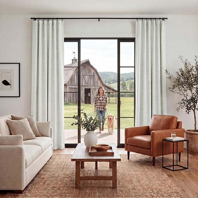 RYB HOME Ivory White 100% Blackout Curtains - Image 8