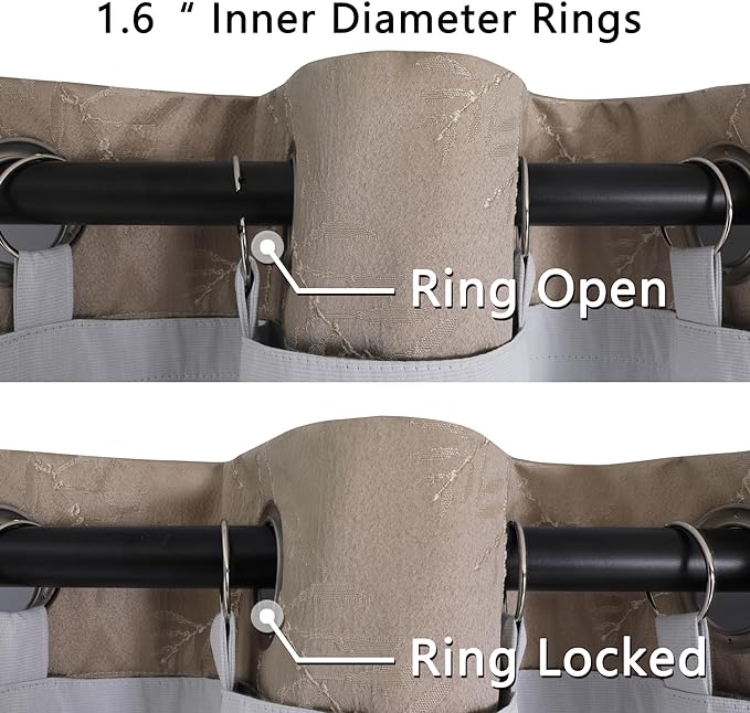 Chyhomenyc 2 Panels 100% Blackout Curtain Liners, 100% Darkening Blackout Liner - Image 5