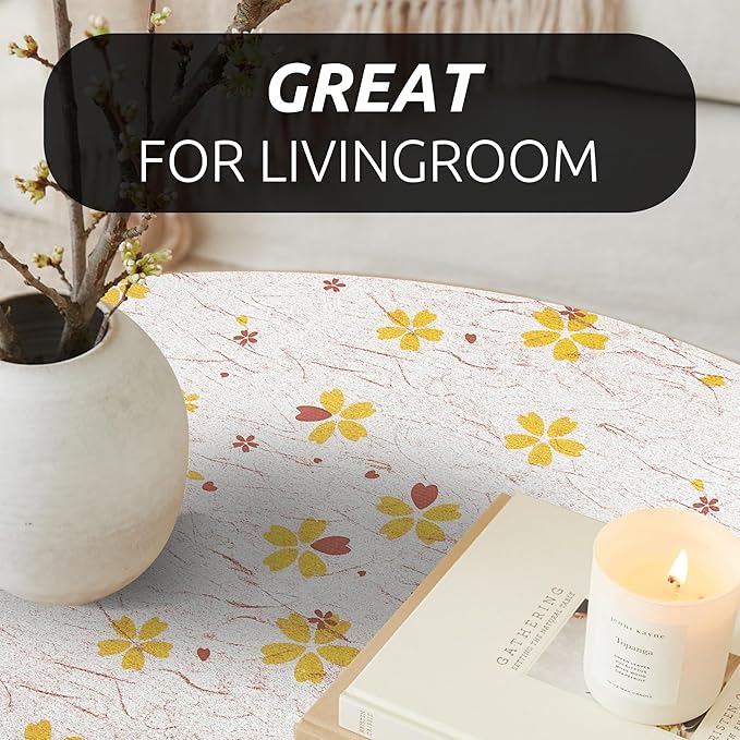 RAY STAR 12X120 Inch Shelf Liner for Kitchen Cabinets, Non-Adhesive Cabinet Liner Washable, PVC Drawer Liner for Dresser Non-Slip Bathroom (Yellow-Floral)(1 Roll)