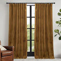 RYB HOME Gold Brown Velvet Curtains 72 inches Length by RYBHOME