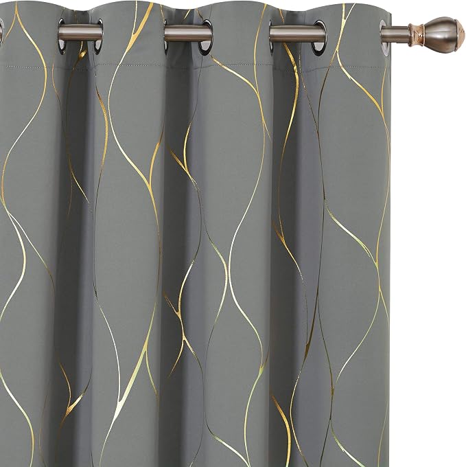 Deconovo Curtains for Living Room, Pattern Blackout Curtains 96 Inches Long | by Unknown
