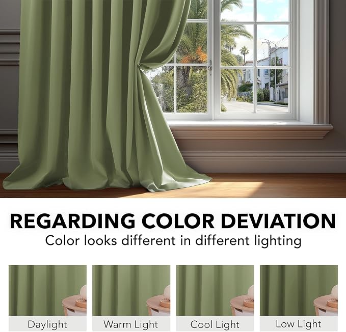 Deconovo Blackout Curtains for Bedroom, Living Room Curtains 95 Inches Long | - Image 6