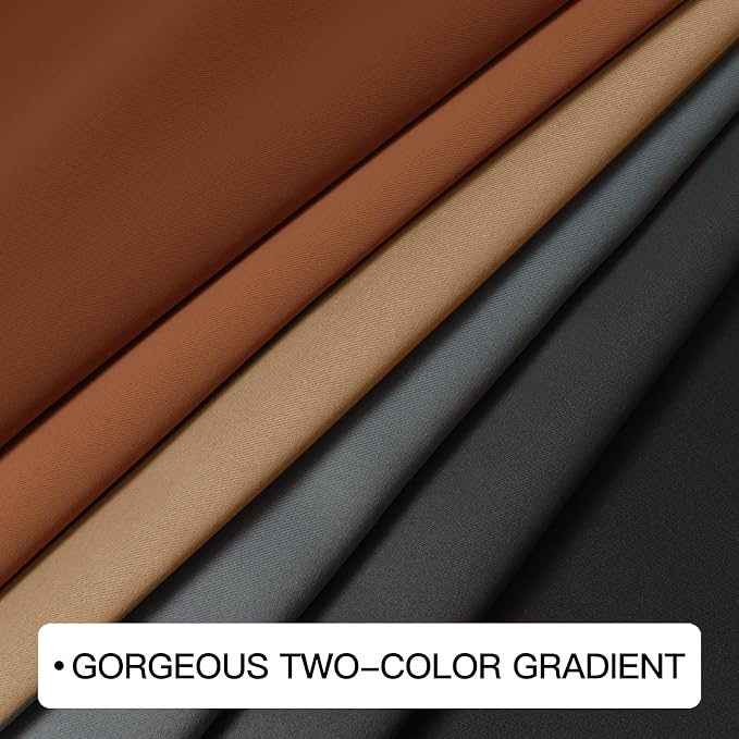 COSVIYA Grommet Drapes Burnt Orange and Black Curtains W52xL84 Inch | Gradient - Image 6