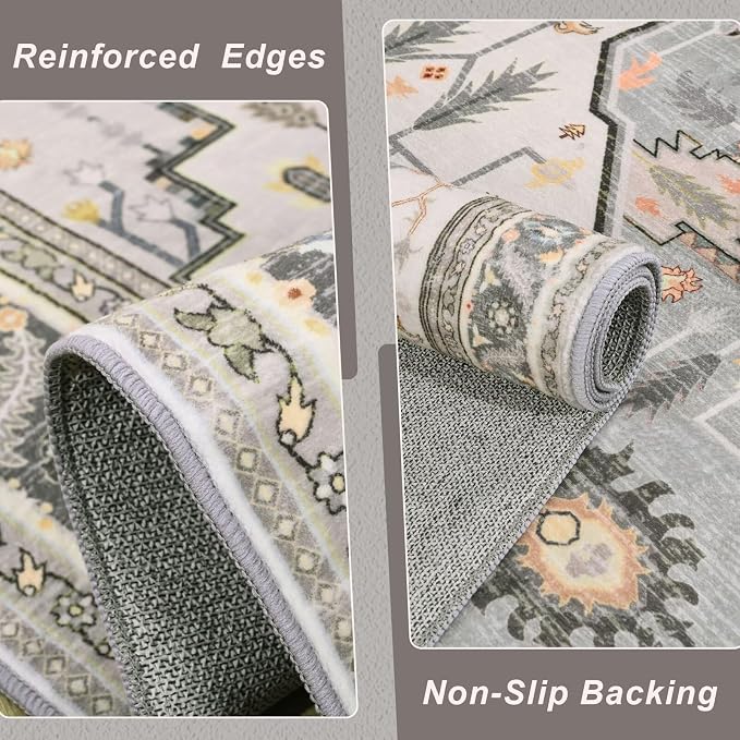 Macgace Washable Vintage Small Area Rug - Image 4