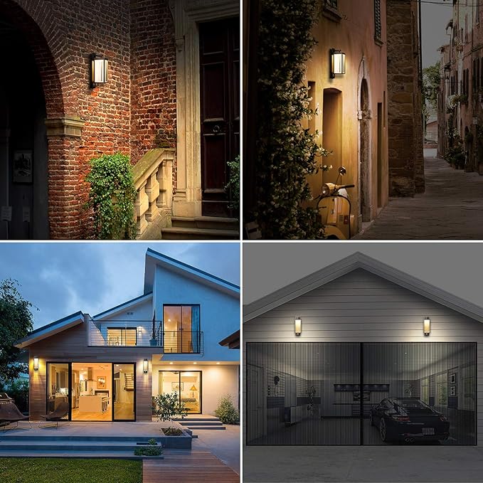 Lustrlach Motion Sensor Outdoor Light Fixtures Wall Mount,Exterior Wall Sconce, Porch Light, Garage Lights, Waterproof Motion Lights for Outside, Garden, Front Door
