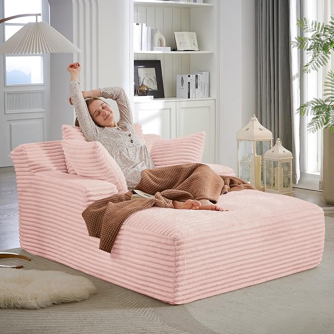 Oversized Chaise Lounge Chair Indoor, Comfy Fluffy Cloud Couch, Modern Deep - Image 6
