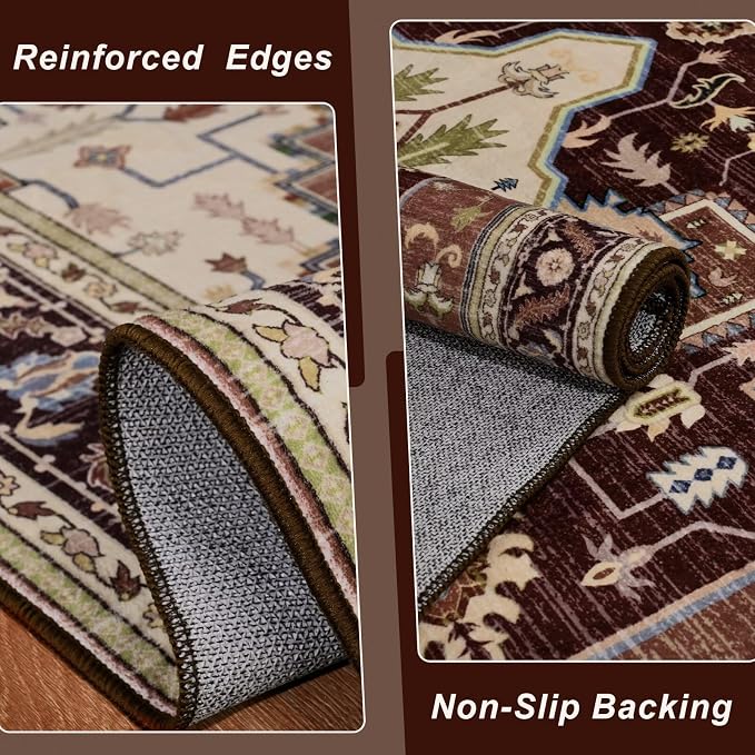Macgace Washable Vintage Area Rug - Image 5