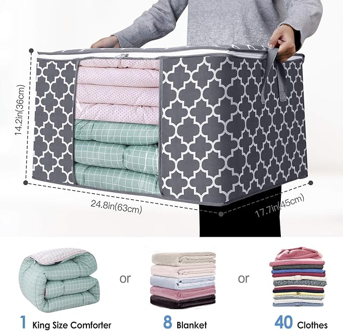 Storage Bags 100L 8 Pack Clothes Organization and Storage Containers | Large - Image 2