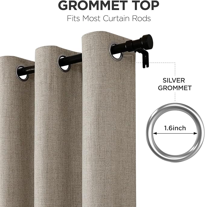 Joydeco Modern Linen Blackout Curtains, 1 Panel - Image 5