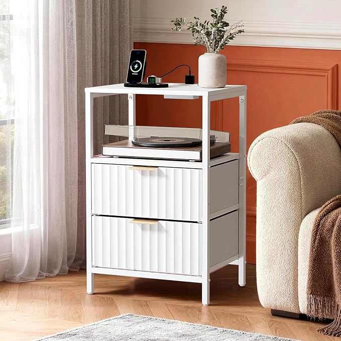 VINGLI White Nightstands Set of 2 - Image 7