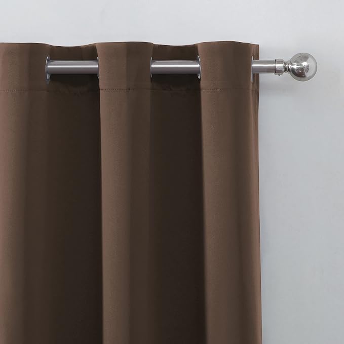 100% Blackout Chocolate Brown Curtains - Image 8
