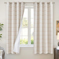 Plaid Blackout Curtains for Bedroom, 52x63 Inch 2 Panels, Terracotta | Boho by Lajode