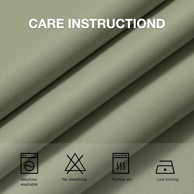 COSVIYA Grommet Room Darkening Light Sage Curtains 84 inch Long - Image 6