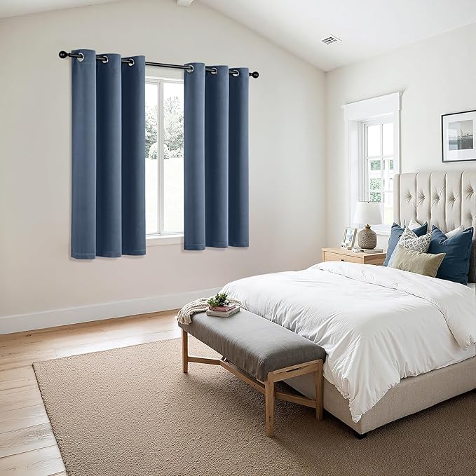 MIULEE Blackout Curtains for Bedroom 2 Panels 34 x 54 Inch Long Stone Blue | - Image 6