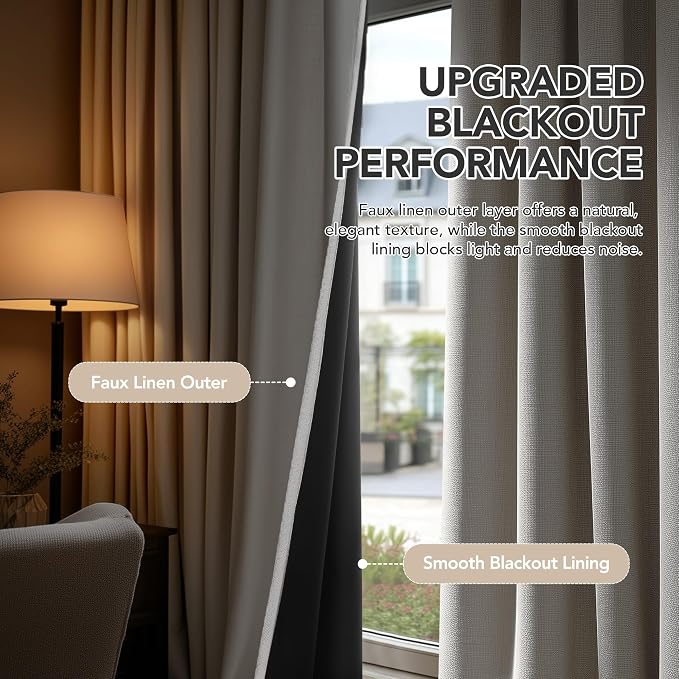 Deconovo 100% Blackout Curtains - Image 3
