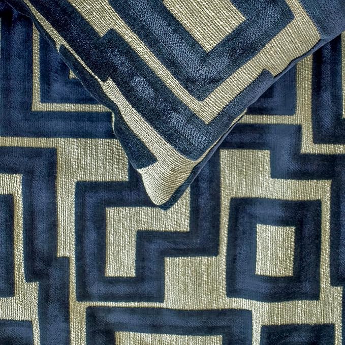 The HomeCentric Blue Bed Runner for King/Queen/Twin Velvet Decorative Bed Scarf 53"x18" Bed Runner Without Pillow Cover, Abstract Bed Scarf Bedroom Décor Accent - Routed Blue