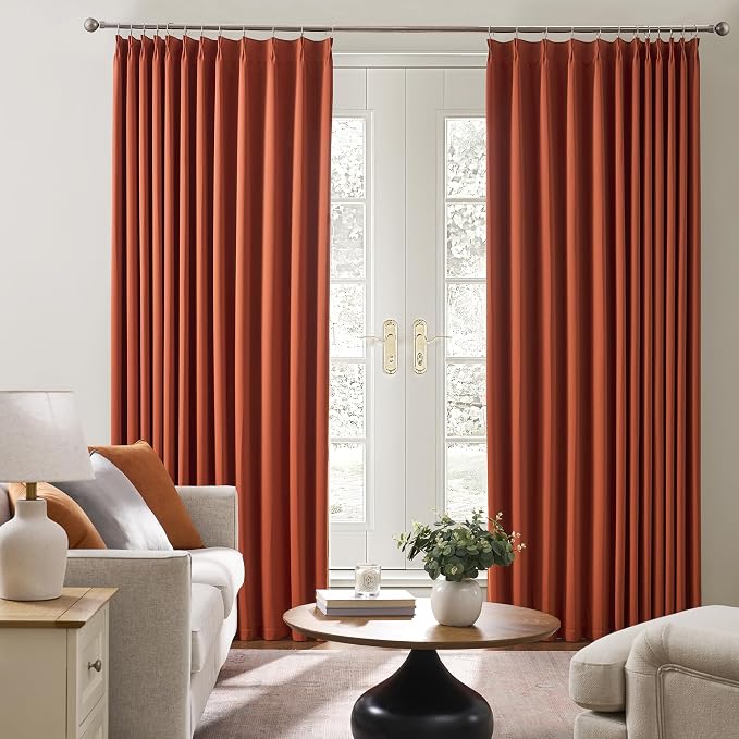 Long Copper Blackout Burnt Orange Curtains - Image 4