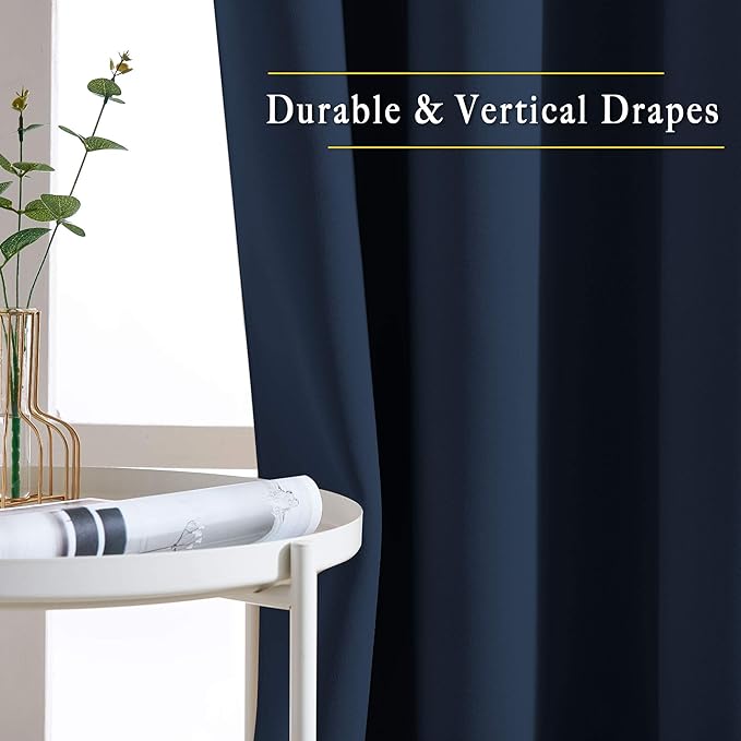 NICETOWN Navy Blue Blackout Curtains & Drapes - Image 5